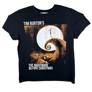 Disney Nightmare Before Christmas T Shirt Mens XL Black Y2K Graphic Movie Logo